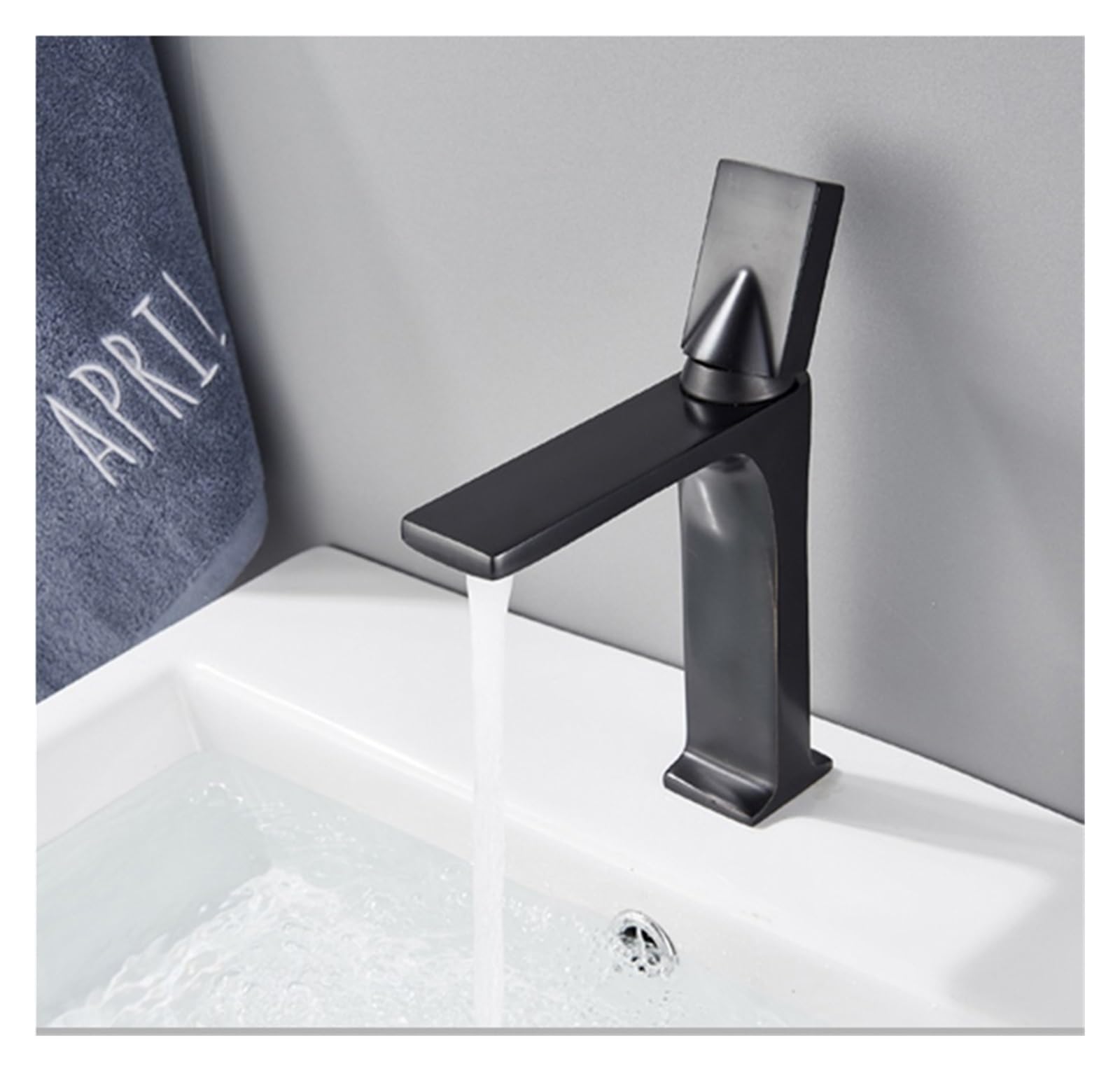 Robinet de lavabo noir mat anti-calcaire pour mitigeur de vasque durable