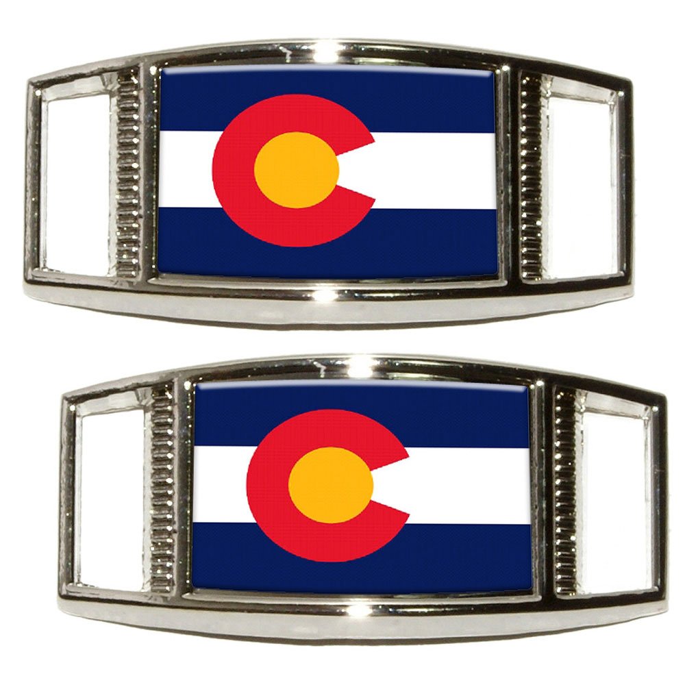 GRAPHICS & MOREColorado CO State Flag Shoe Sneaker Shoelace Charm Rectangular Decoration - Set of 2