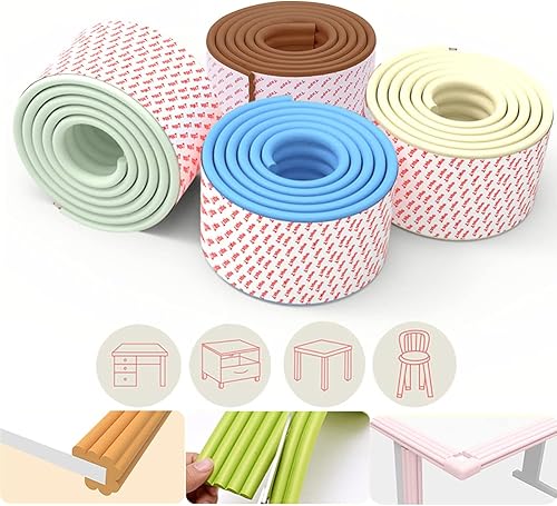 Miniatura 4 de Protectores de bordes suaves extra anchos para bebé con adhesivo fuerte precintado de 2M, protectores de seguridad a prueba de bebés, espuma