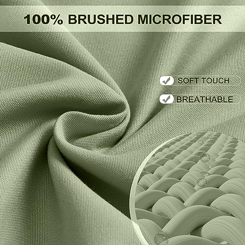 FreshCulture King Fitted Sheet Only 2 Pack - Hotel Quality Fitted Sheet King Size - Ultra Soft & Breathable - Brushed Microfiber - Deep Pocket - Cooling Fitted Sheets for King Size Bed (Sage Green)