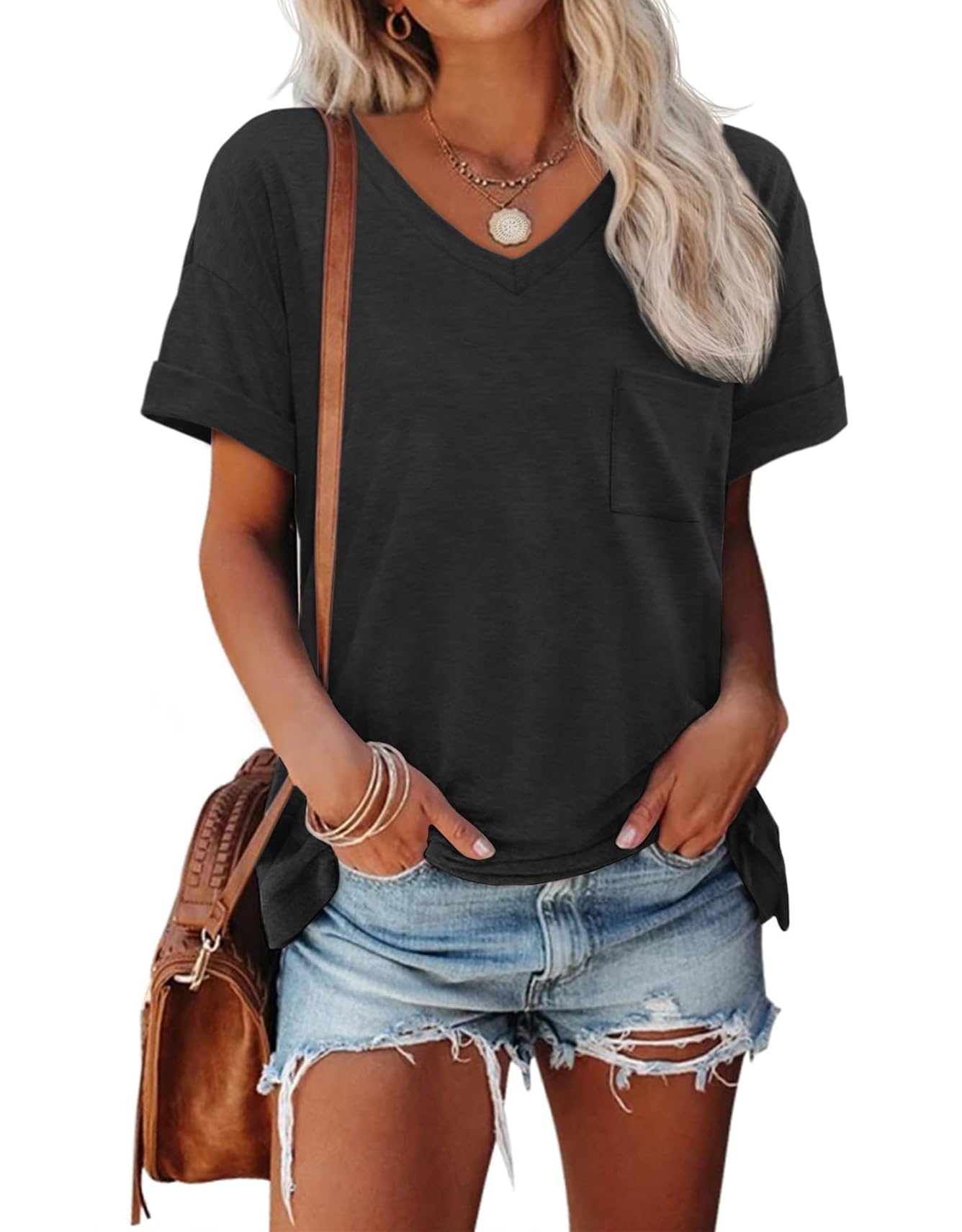 AirMood Damen-T-Shirt, Sommer, lässig, lockere Passform