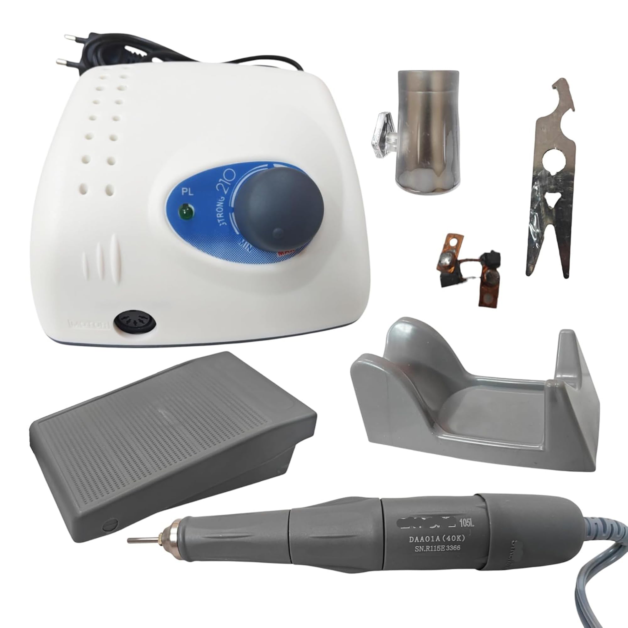 XERFU Strongg 210 Micro Motor Machine Set For Nail Drill/Polish, Jewellery Design,Wood Carving, Drilling, Hair Transplant & Dental Clinic Work Etc | (2.35mm Bits Arn't Inciuded)-picture-17