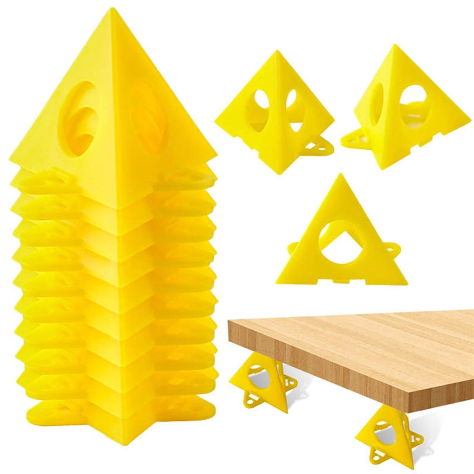 10 Supports Triangles Pour Peinture - Pieds De Rangement Portables - Pyrolyse, Bois - Orange, 55x50mm