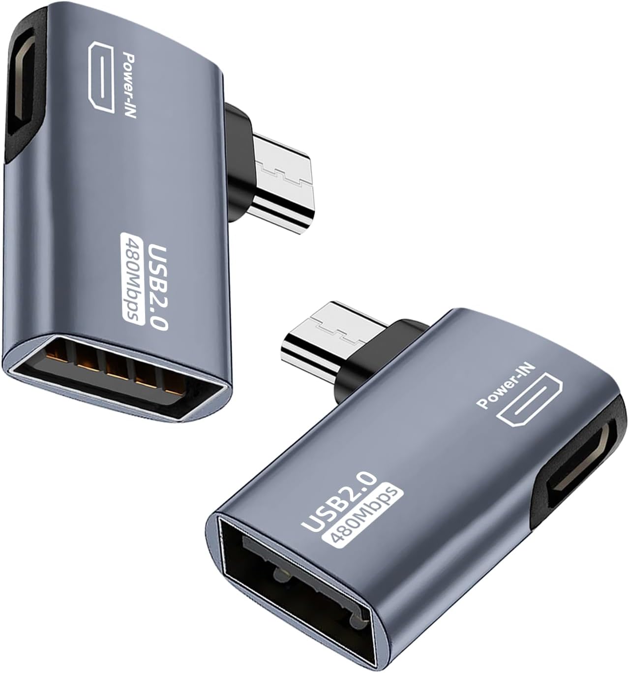 AreMe 2 Pack OTG Cable Adapter for Fire TV Stick, 90 Degree Left Angle Powered Micro USB to USB OTG Adapter for Android Phone Tablet and More Host Devices with Micro USB (Grey) AreMe 2 Pack OTG Cable Adapter for Fire TV Stick, 90 Degree Left Angle Powered Micro USB to USB OTG Adapter for Android Phone Tablet and More Host Devices with Micro USB (Grey)