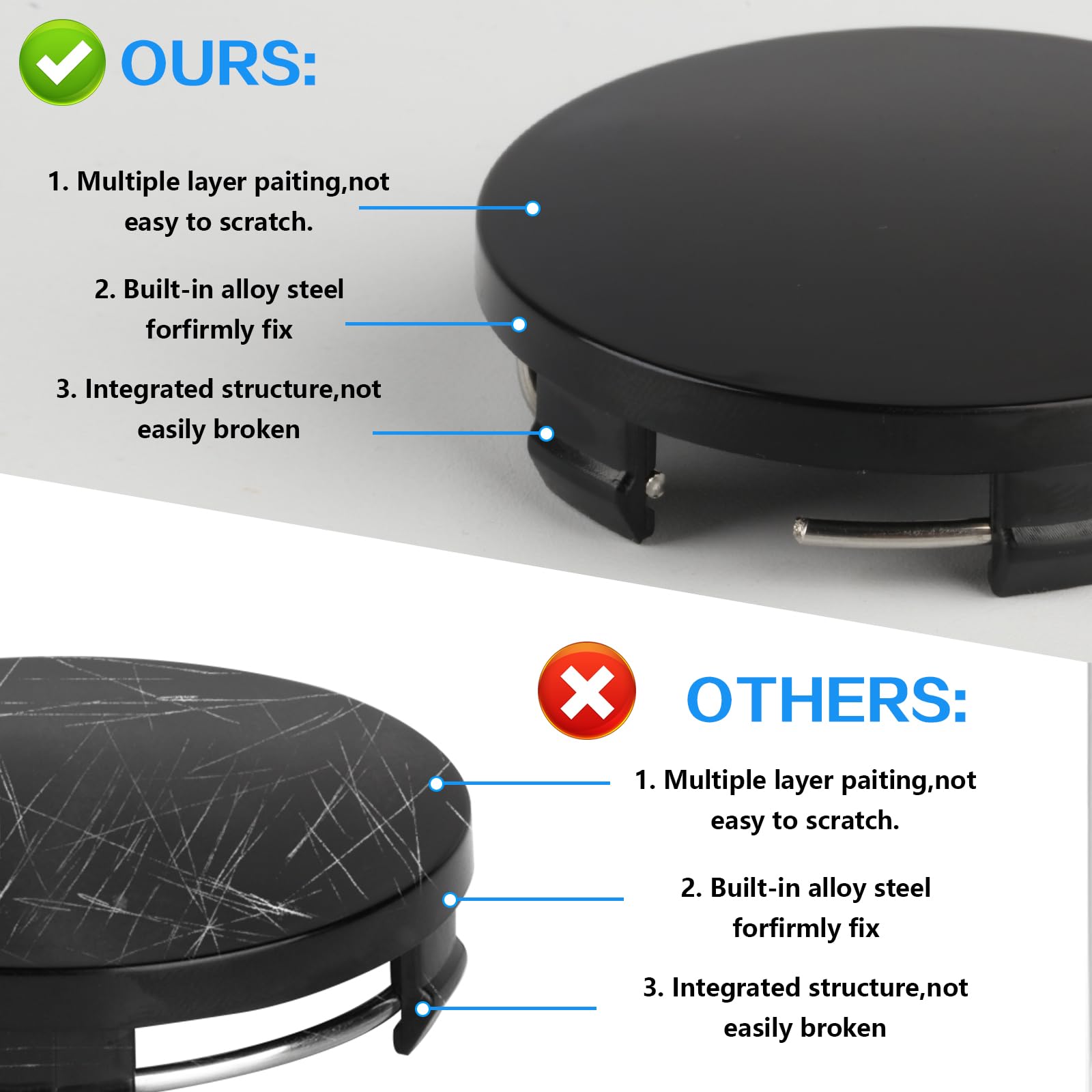 SSRDFU 4 pcs Coprimozzi - Coprimozzo Ruota ABS, Universale Copricerchi