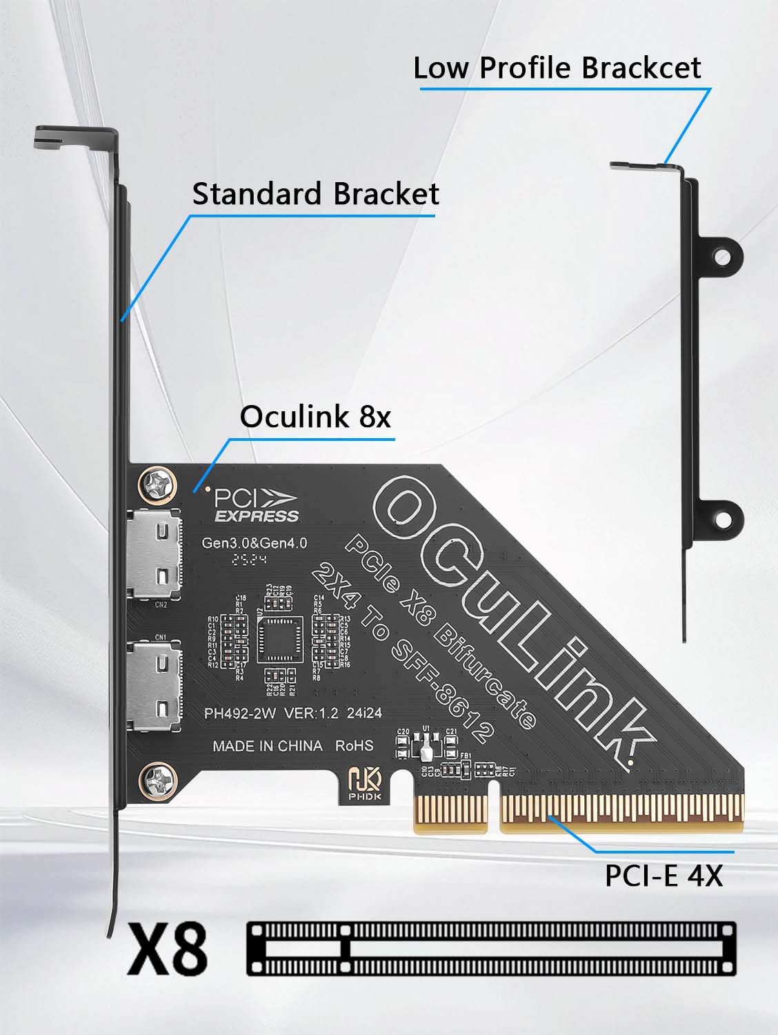 PCIe X4 4.0 Oculink SFF8611 i 8612 karta rozszerzeń zewnętrzna USB SSD zewnętrzna karta graficzna