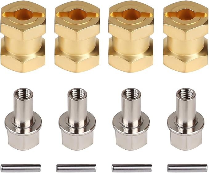 INJORA RC Hex Hub 4pcs Brass Roues Hex Hub Extension Hex