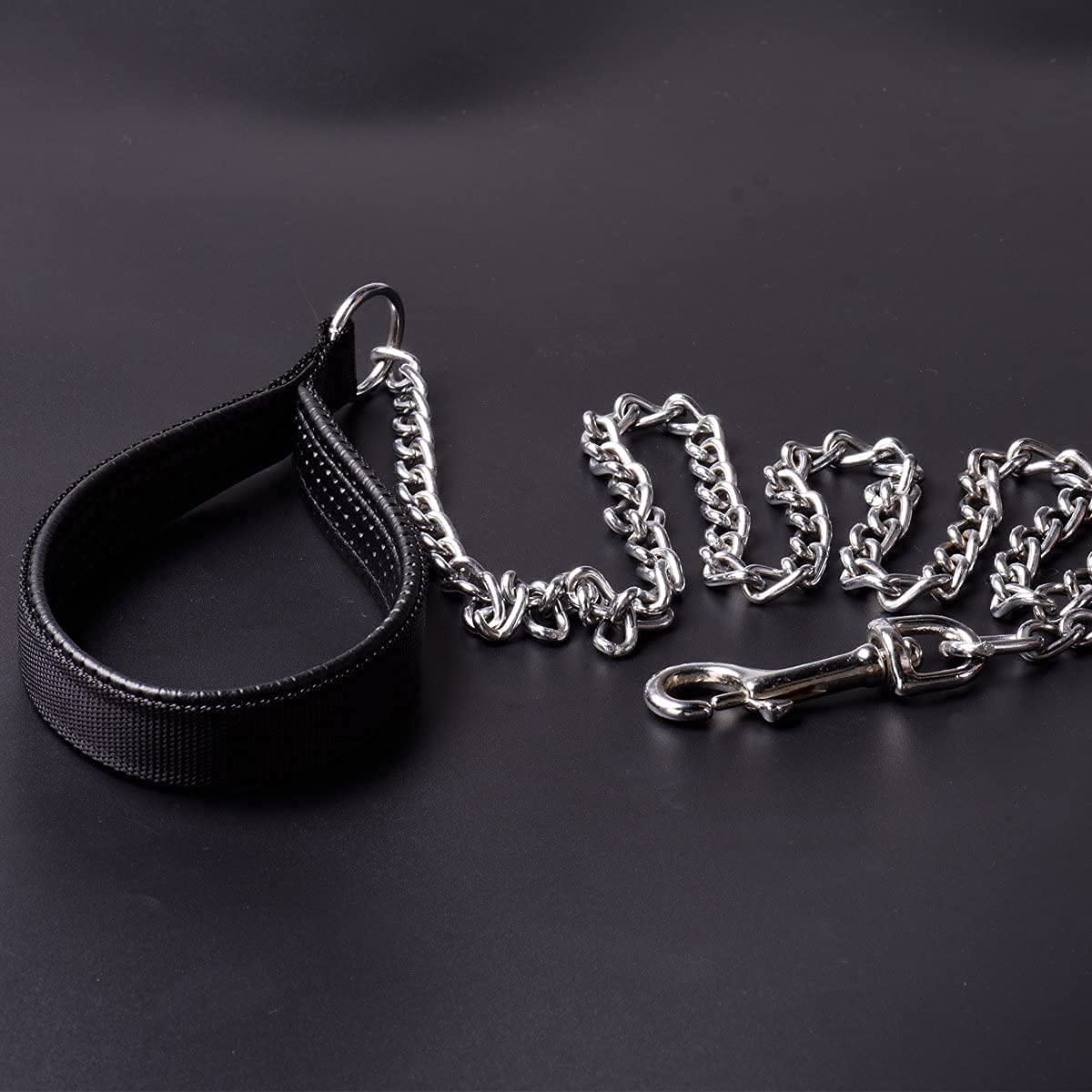 PSK PET MART Heavy Duty Dog Leash,Metal Dog Leash Dog Chain with Padded Handle for Large & Medium Size Dogs( Black ) (B09SB8S5C3) Amazon Price History, Amazon Price Tracker