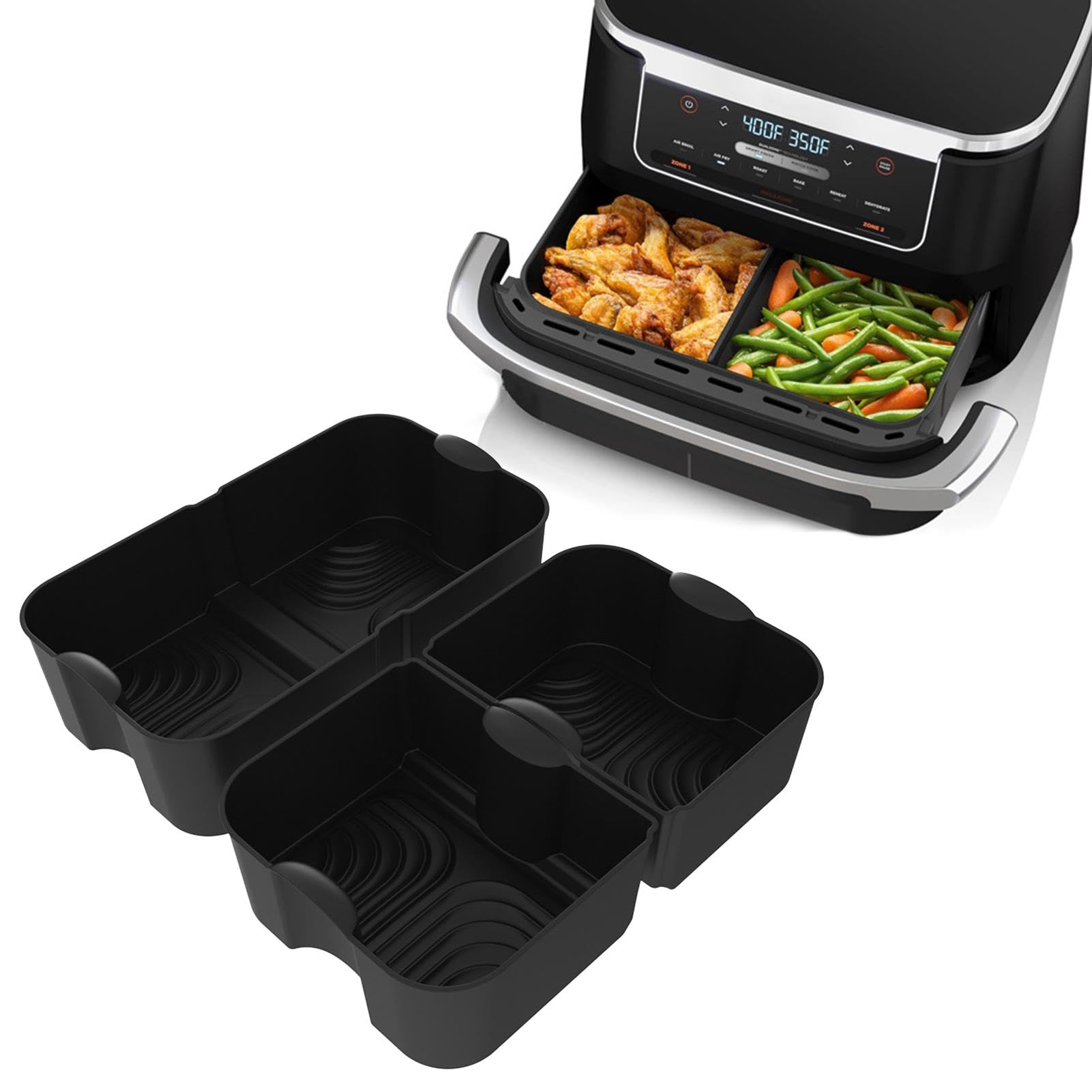 3 pezzi accessori per friggitrice ad aria calda, compatibili con Ninja Foodi AF500 da 10,4 l, stampo in silicone riutilizzabile, friggitrice ad aria calda, stampo in silicone per ninja AF500EU