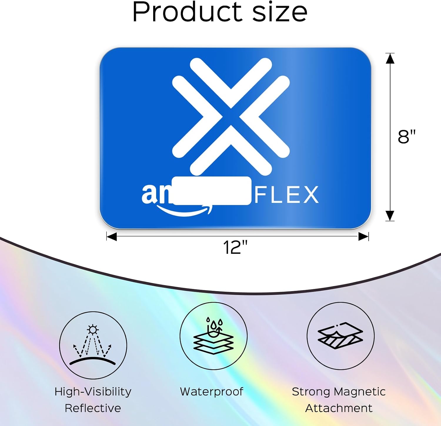 Flex Delivery Driver Car Sign Magnet Car Signs 2-Pack, Reflective Vehicle Magnets for Car, Strong Waterproof Magnetic Delivery Sign, 12" x 8", Blue