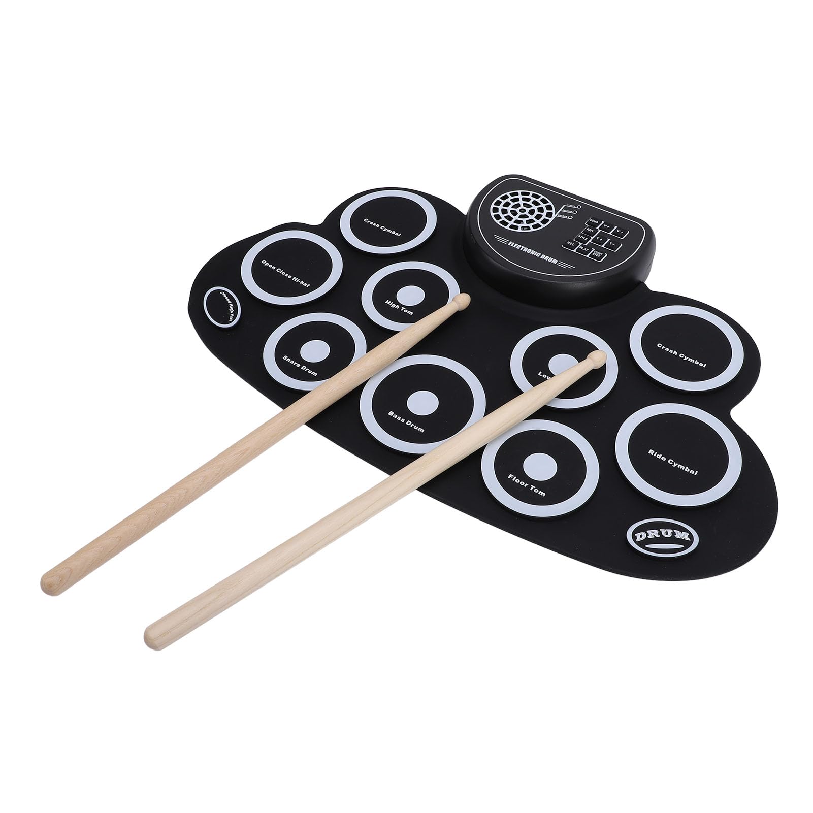 Juego de Batería Electrónica, 9 Almohadillas Enrollables, Juego de Batería Eléctrica con Baquetas, Almohadilla de Práctica de Batería Profesional, de Cumpleaños de Navidad para