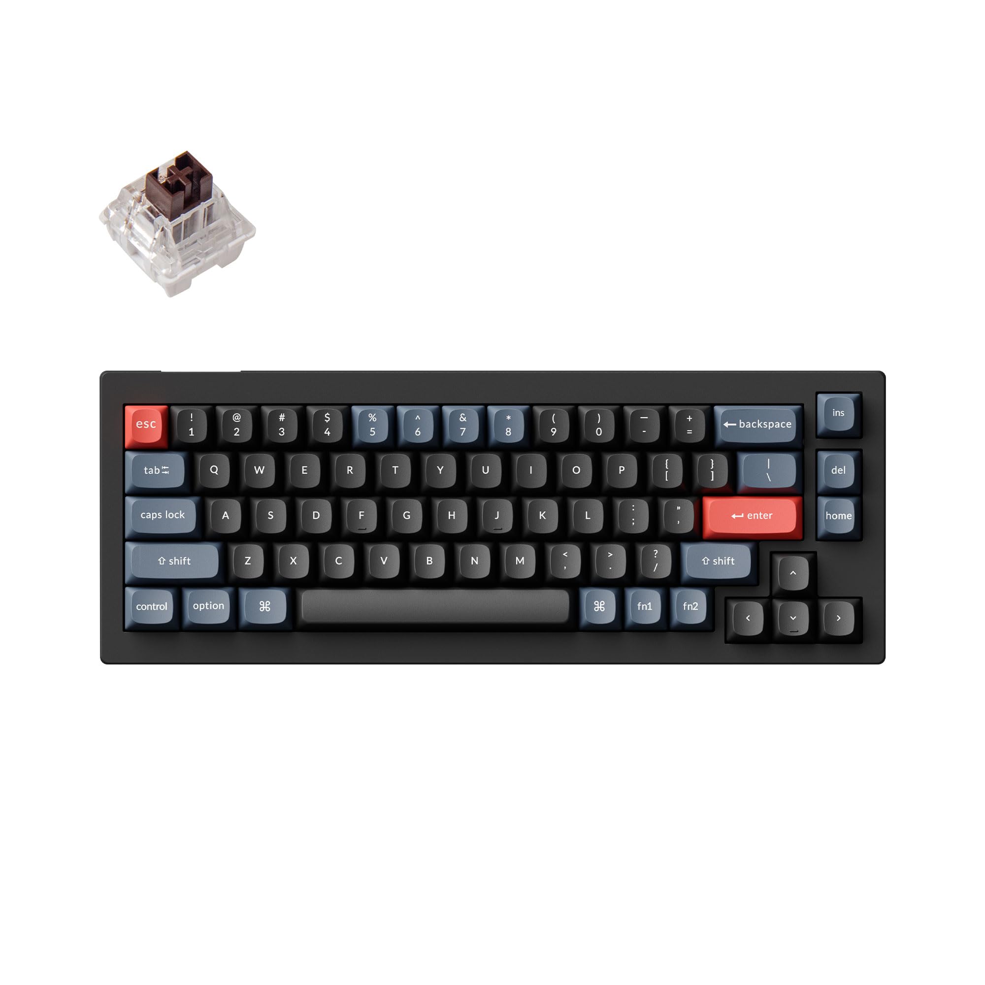 Keychron V2 Wired Custom Mechanical Keyboard 65 Layout QMK VIA Programmable Macro with Hot-swappable K Pro Brown Switch