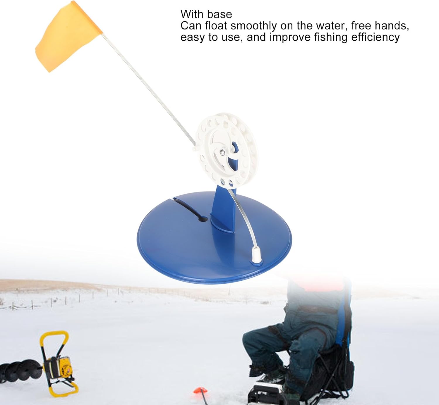 Topyond 6PCS Ice Fishing Tip Up Flag Outdoor Sign Portable Tip Up Angler Ice Fishing Supply with Storage Bag for Winter