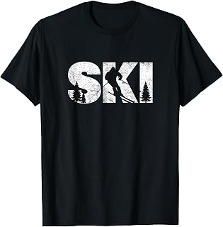Gifts For Skiers Men Women Snow Skiing Alpine Downhill Ski T-Shirt
