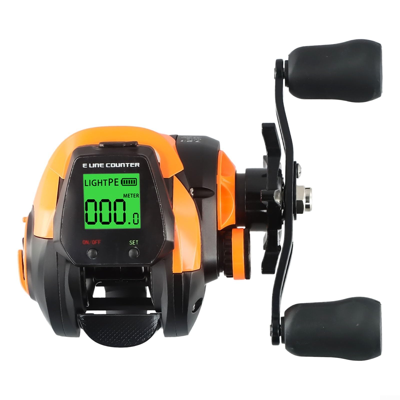 Honseadek Equipo de pesca digital carrete de pesca con alarma de picadura de pescado integrada y control eficaz de posición de profundidad, carrete de pesca de cebo para mano izquierda y derecha