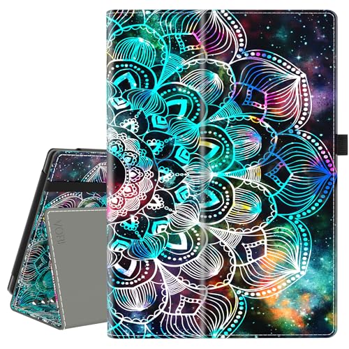 VORI Case for All-New Amazon Kindle Fire HD 10 Tablet and Fire HD 10 Plus (13th/11th Generation 2023/2021 Release) 10.1" - Slim Folding Stand Folio Cover with Auto Wake/Sleep & Hand Strap, Mandala