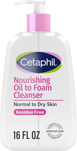 Cetaphil Nourishing Oil to Foam Facial Cleanser, Dry Skin, 16oz
