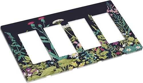 Miniatura 272 de Placa de pared dúplex de receptáculo de dispositivo de 1 gang de madera envejecida blanca gris con veta de tablón, cubierta de enchufe eléctrico de