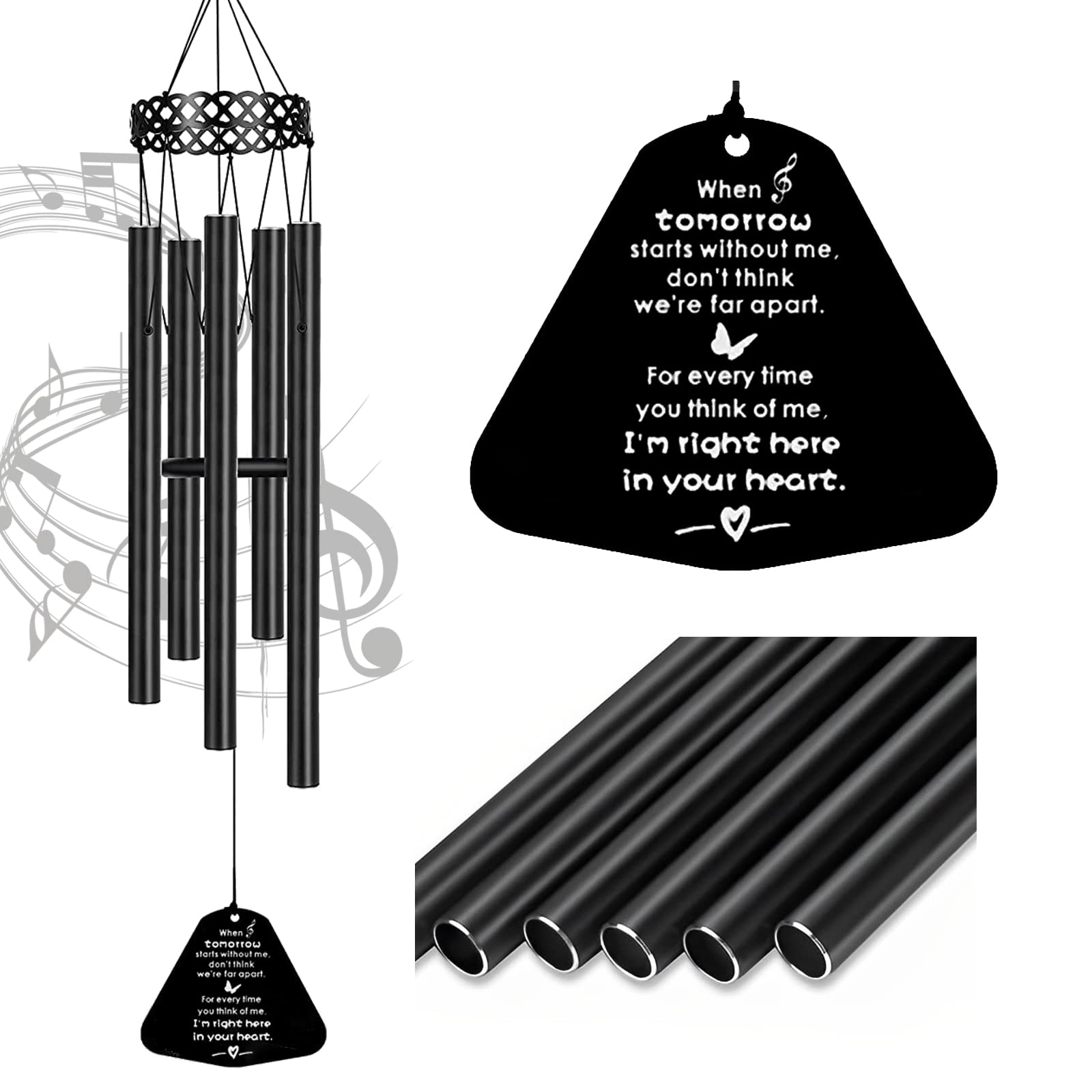 Sympathy Gift Wind Chimes, 32 Inch Memorial Wind Chimes for Loss of