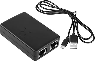 RJ45 Ethernet Switch, 100MHz RJ45 LAN 2 in 1 Out or 1 in 2 Out, 2 Ports Network Switch Distributor Selector Hub