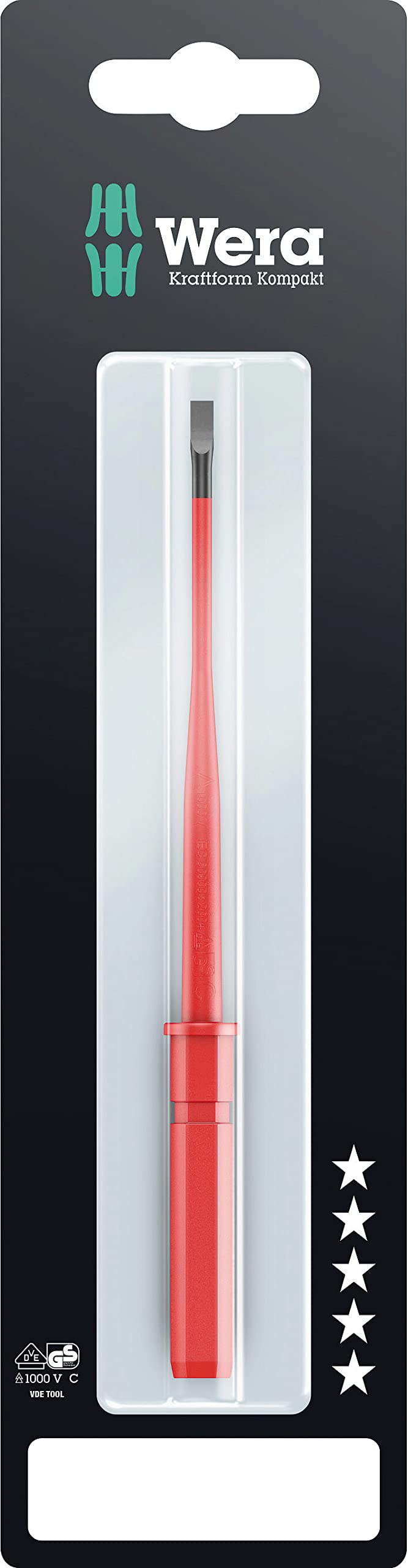 Wera Red Kk Vde Extra Slim Blade 60 Is 0,6 X 3,5 X 154 Mm Sb