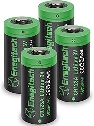 Enegitech CR123Aリチウム電池 123A 3Vバッテリー 1600mAh キュリオロックカメラフラッシュ スマートロック カメラ ビデオ スイッチボットロック 懐中電灯 指紋認証パッド用 非充電式 (CR123A 4個)