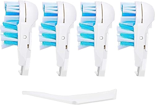 Miniatura 1 de Cabezales de repuesto eléctricos para cepillos de dientes (4 unidades), juegos giratorios sensibles de doble limpieza para Braun Oral B Cross Action