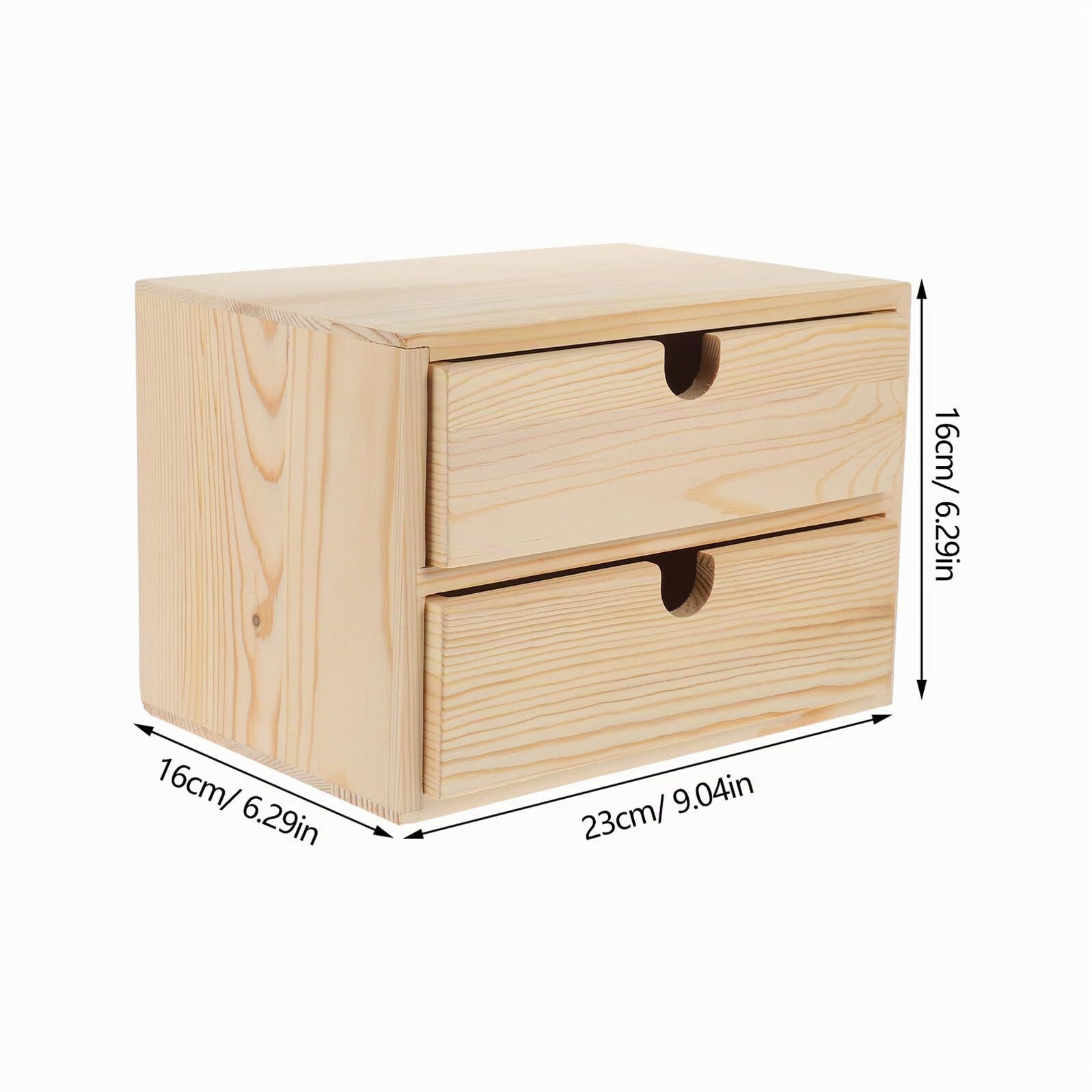 Scatola Organizer in Legno con Cassetti Cassettiera Vintage Mobiletto Multistrato per Gioielli e Accessori da Tavolo Compatto per Scrivania e Casa