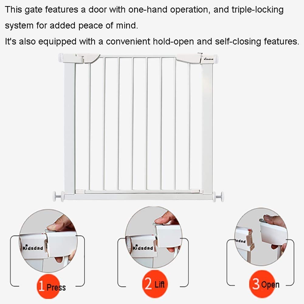 Pet Playpens Bramy Bezpieczeństwa Dla Dzieci Do Poręczy Schodowych Drzwi, Montaż Ciśnieniowy Drewniana Brama Dla Zwierząt Schody-Tralki/131-138Cm