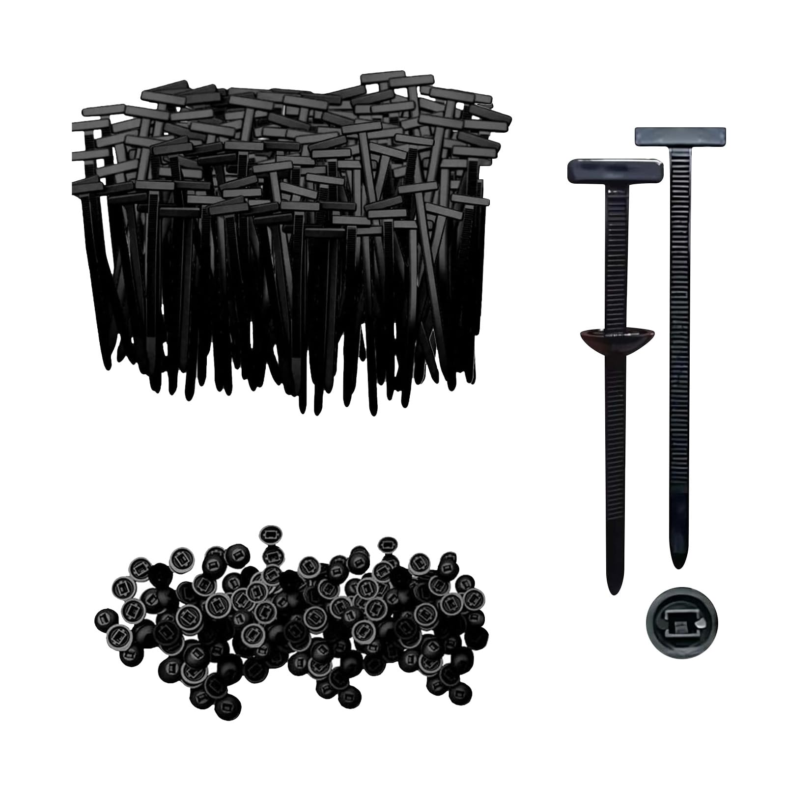 Nylon Universal Cable Tie Buckle, Automotive Zipper Clips, Self-Locking Zip Ties Clips with UV & Heat Resistant for Car Auto Bumper Fender Trunk