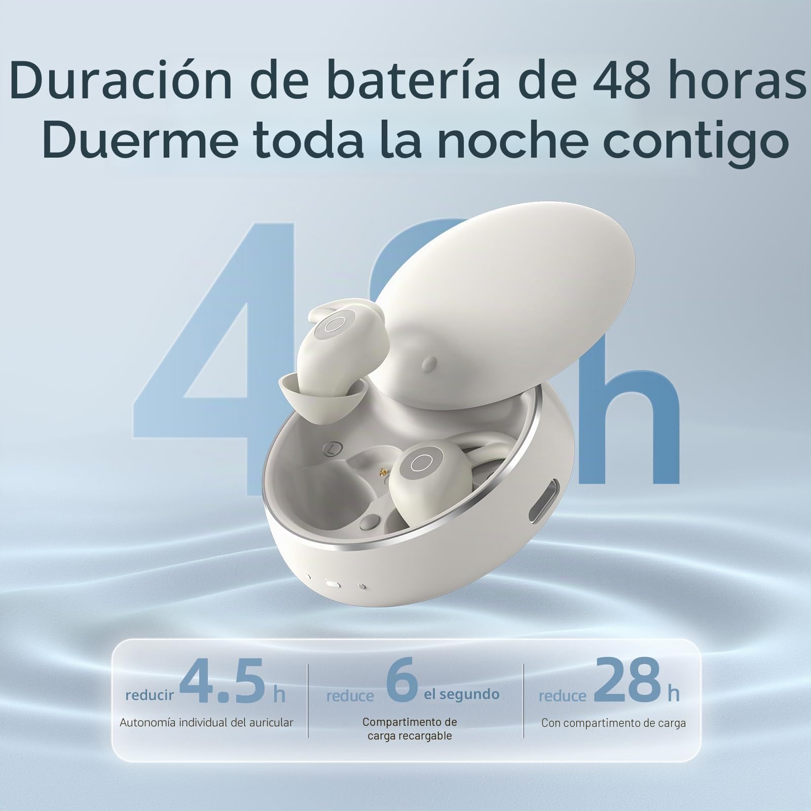 eppfun Auriculares para Dormir, Auriculares Dormir con Reducción Pasiva de Ruido, Inalámbricos Bluetooth 5.3 para Dormir de Lado