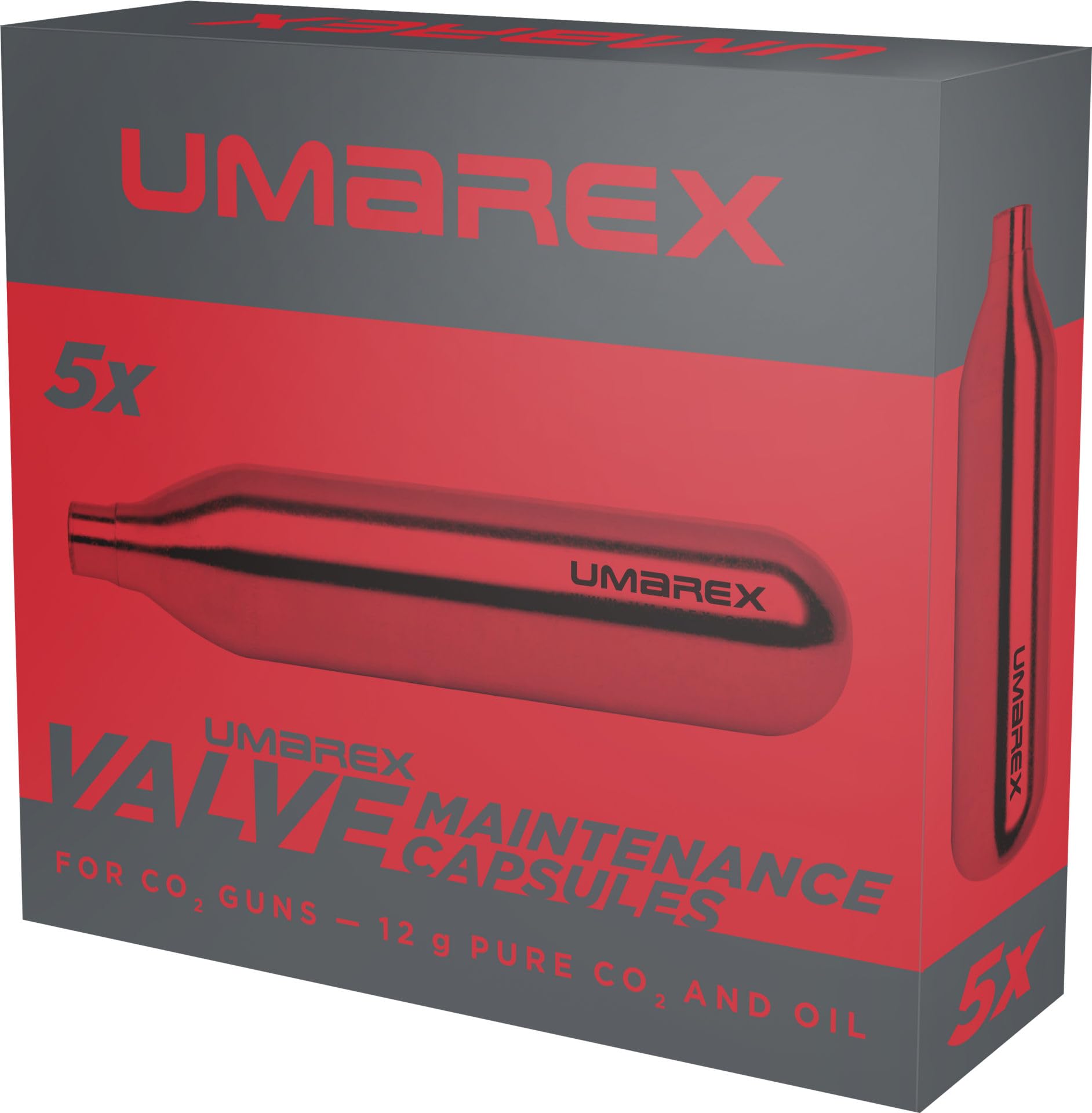 Umarex Capsules d'entretien CO2, lot de 5 x 12 g, idéal pour carabine à air comprimé, accessoires pour armes à air comprimé