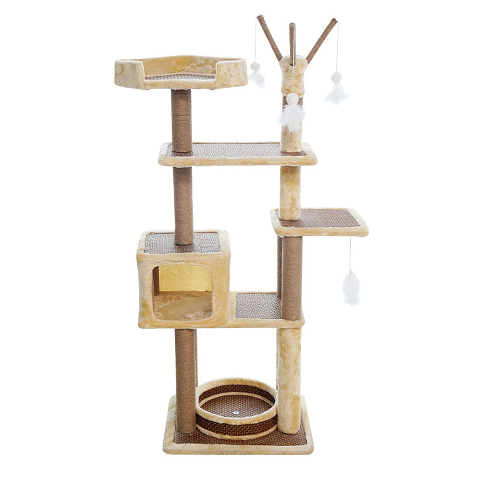 Arbre à chat pour grands chats avec griffoirs sisal et grand condo