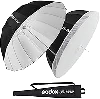 Vista 8 de Godox Paraguas Parabólico Reflectante Profundo de 41.3" / 105cm, Interior Blanco, Paraguas de Luz Suave para Estudio con Cubierta Difusora Blanca