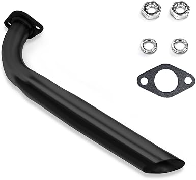 JMCHstore Stainless Steel Header Pipe for Coleman BT200X CT200U EX KT196 196cc Mini Bike Go Kart Predator 212 224 Honda GX160 GX200 Clone Engine Baja Warrior MB200 Performance Parts Black