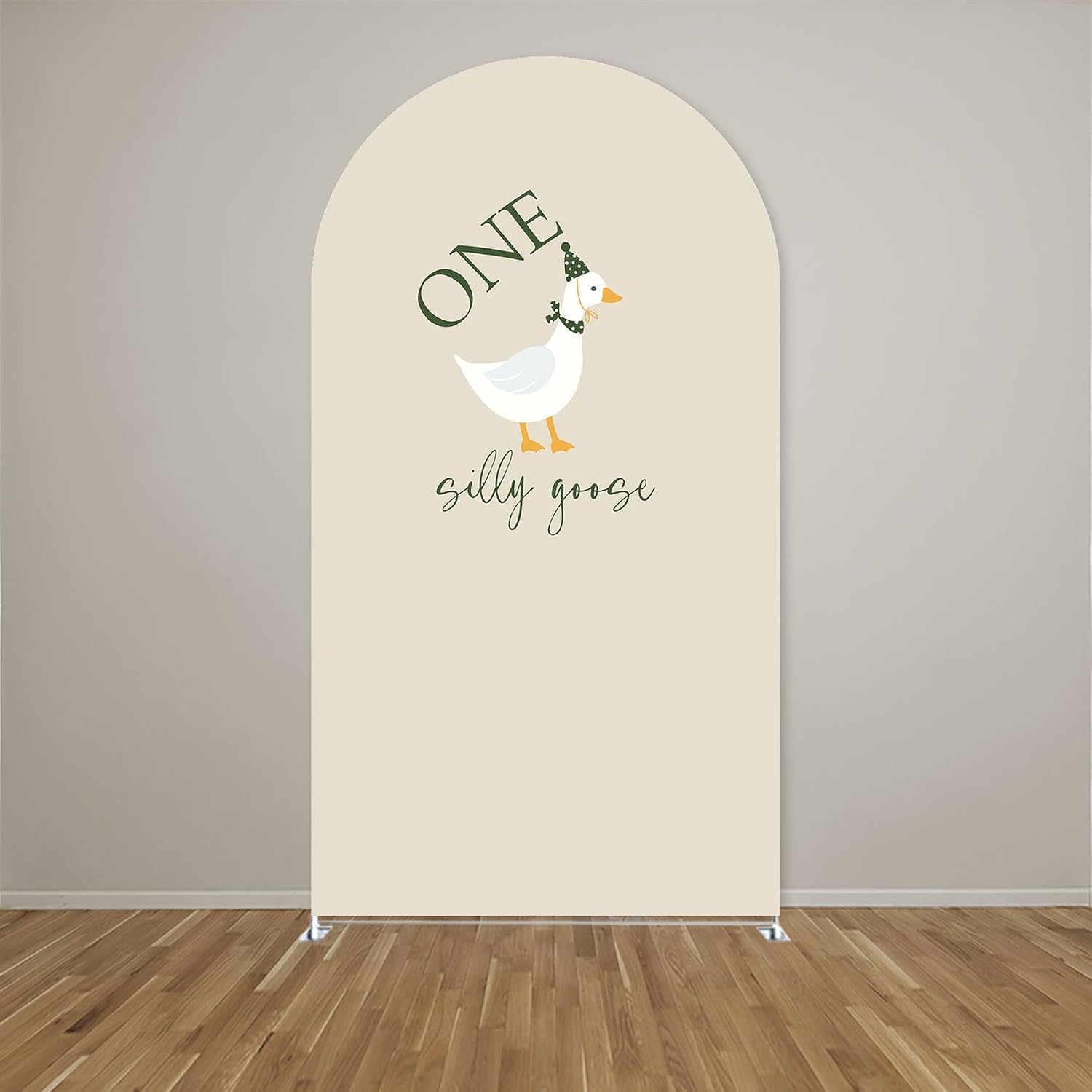 Arch Backdrop Cover for One Silly Goose Baby Shower Arch Stand Stretchy Cover First Goose Kids 1st Birthday Party Fiesta Decorations (7.2x4ft Cover,997)