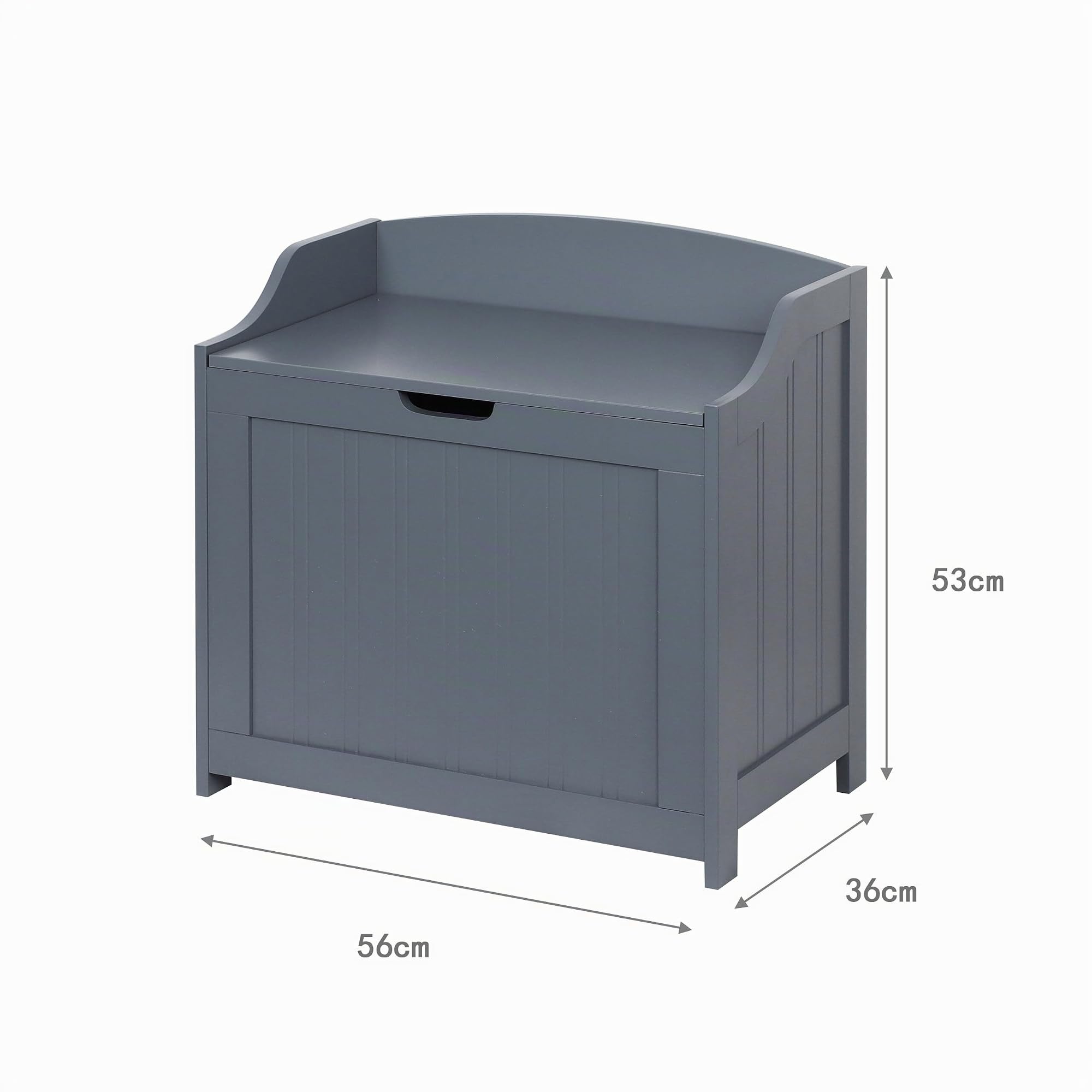 Cofre de Almacenamiento Relaxdays, 80 L, para Ropa Sucia, Ropa de Cama y Juguetes, baño, Cofre con Tapa, MDF, Gris