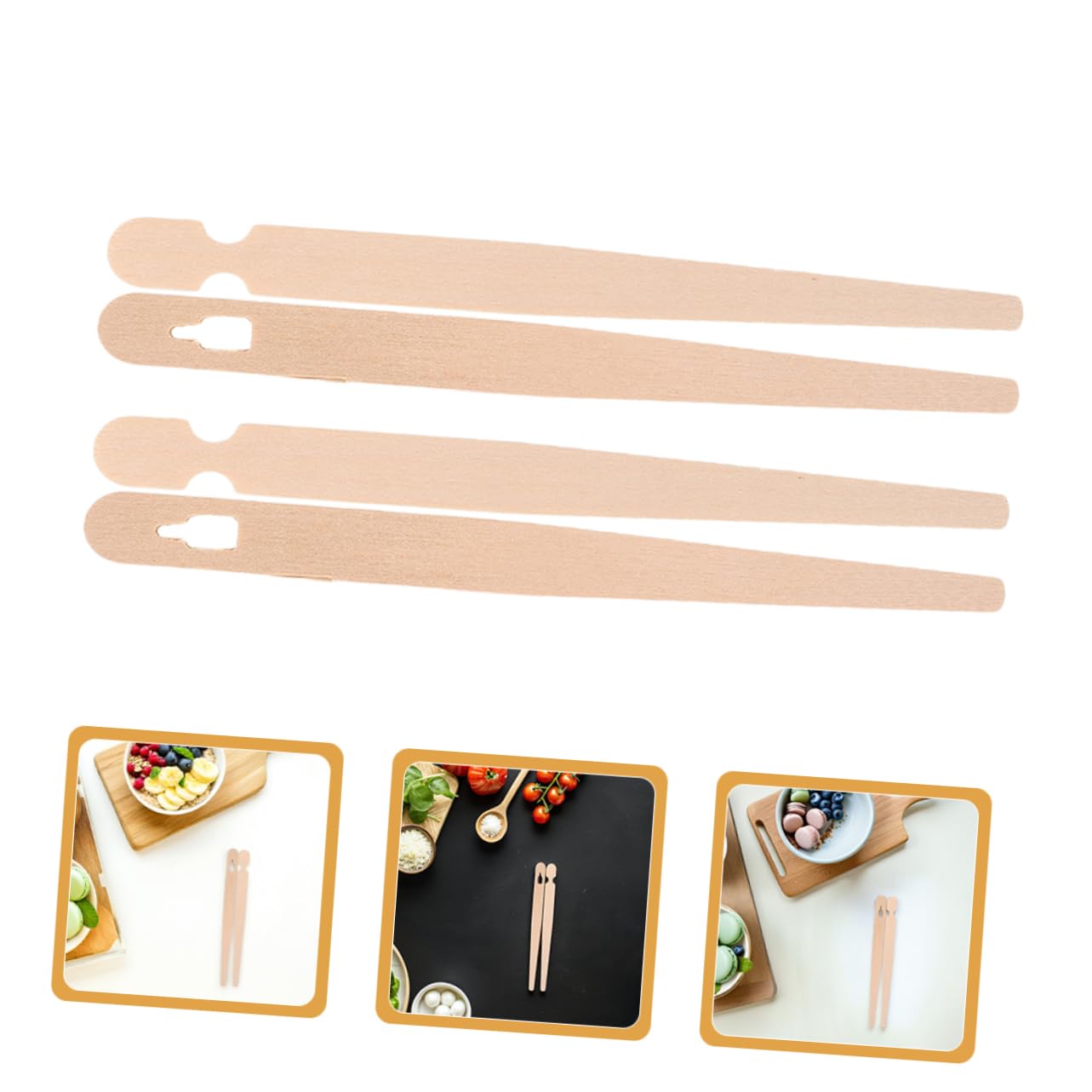 Healifty 200 Paires Pince pour Aliments Ustensiles de Cuisine Naturels pour Servir Fruits et Desserts Outil Polyvalent et Élégant pour Buffet et Cuisson Individuel