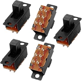New Lon0167 5pcs DPDT 2 Position 6 Terminals Panel Mount Horizontal Slide Switch(5 stücke DPDT 2 Position 6 Terminals Schalttafelmontage Horizontal Schiebeschalter