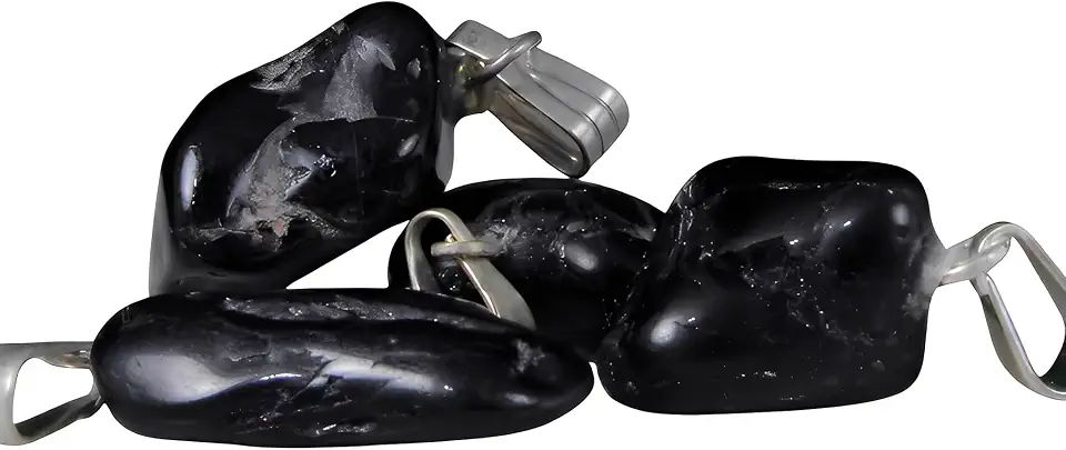 Pingente Turmalina Negra Pedra Rolada Proteção E Limpeza Unidade