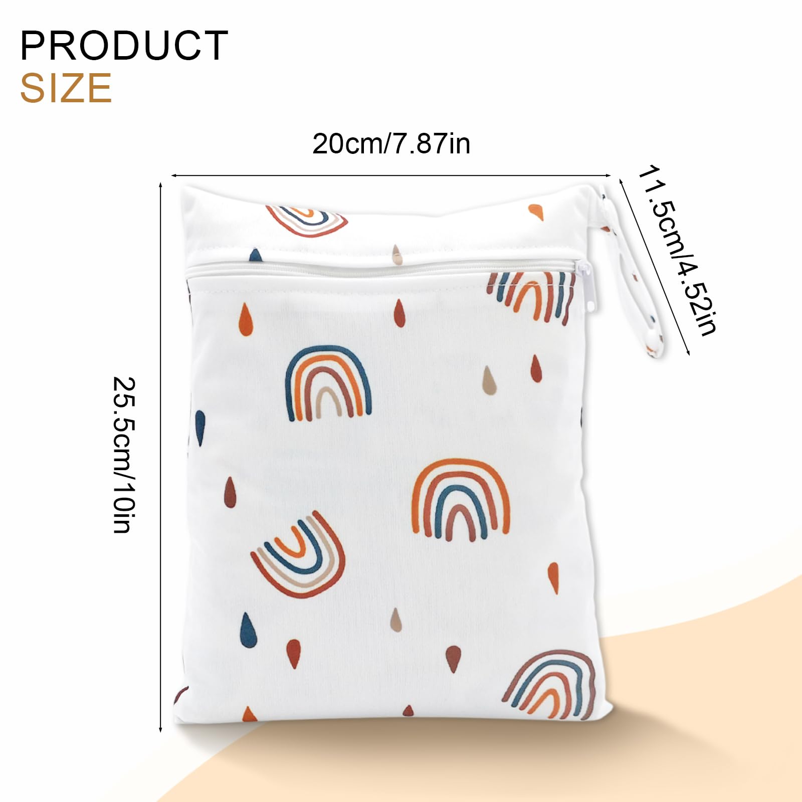 TUONYIS 2 Pcs Wet Bag, Wet Dry Bags with Zip, Waterproof Wet Dry Bag for Swimsuits Baby Cloth Nappy Wet Bags - Image 2