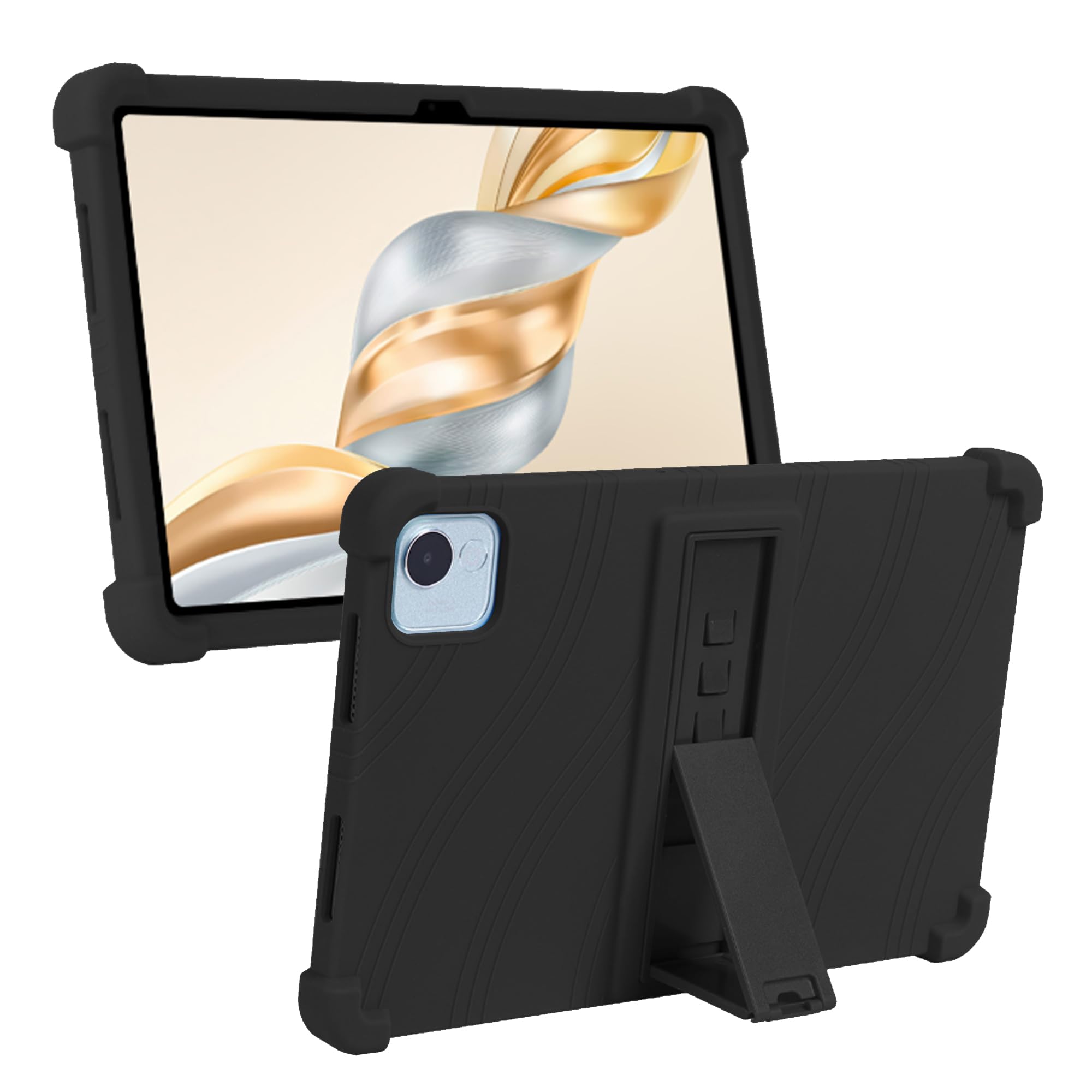 Heioloo Hülle für Honor Pad X9a 11.5" 2025 Schutzhülle mit Kickstand [Nie Vergilbung] Stoßfest Silikon Hülle Kratzfest Weiche Bumper Rückseite Cover - Schwarz