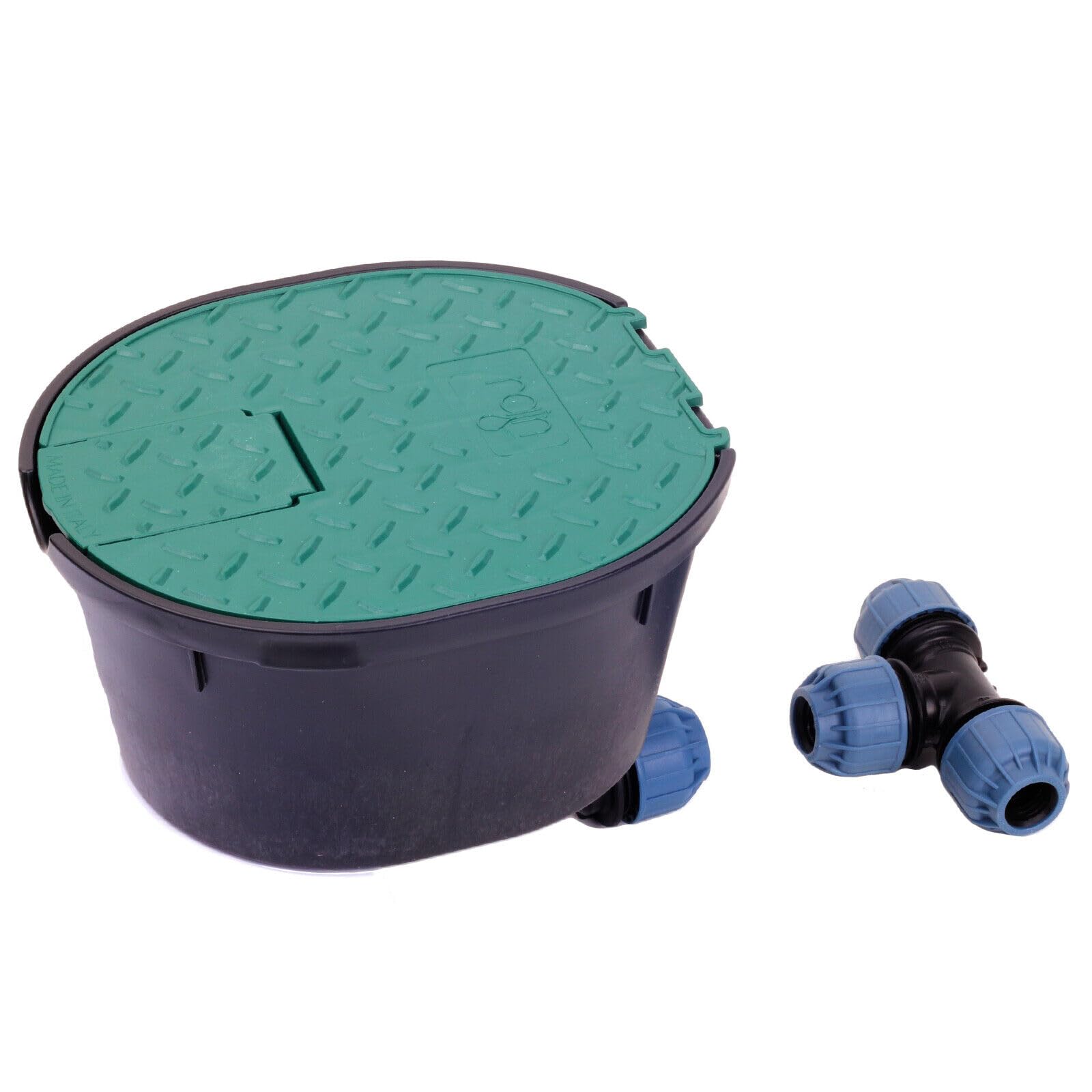 Verdone Wasserentnahmestelle Komplettset für PE-Rohr 25mm – Wassersteckdose mit Kugelhahn 3/4" + Elysee PE-Fittings (Winkel & T-Stück) + Schlauchanschluss – Wasseranschluss für die Wasserentnahme