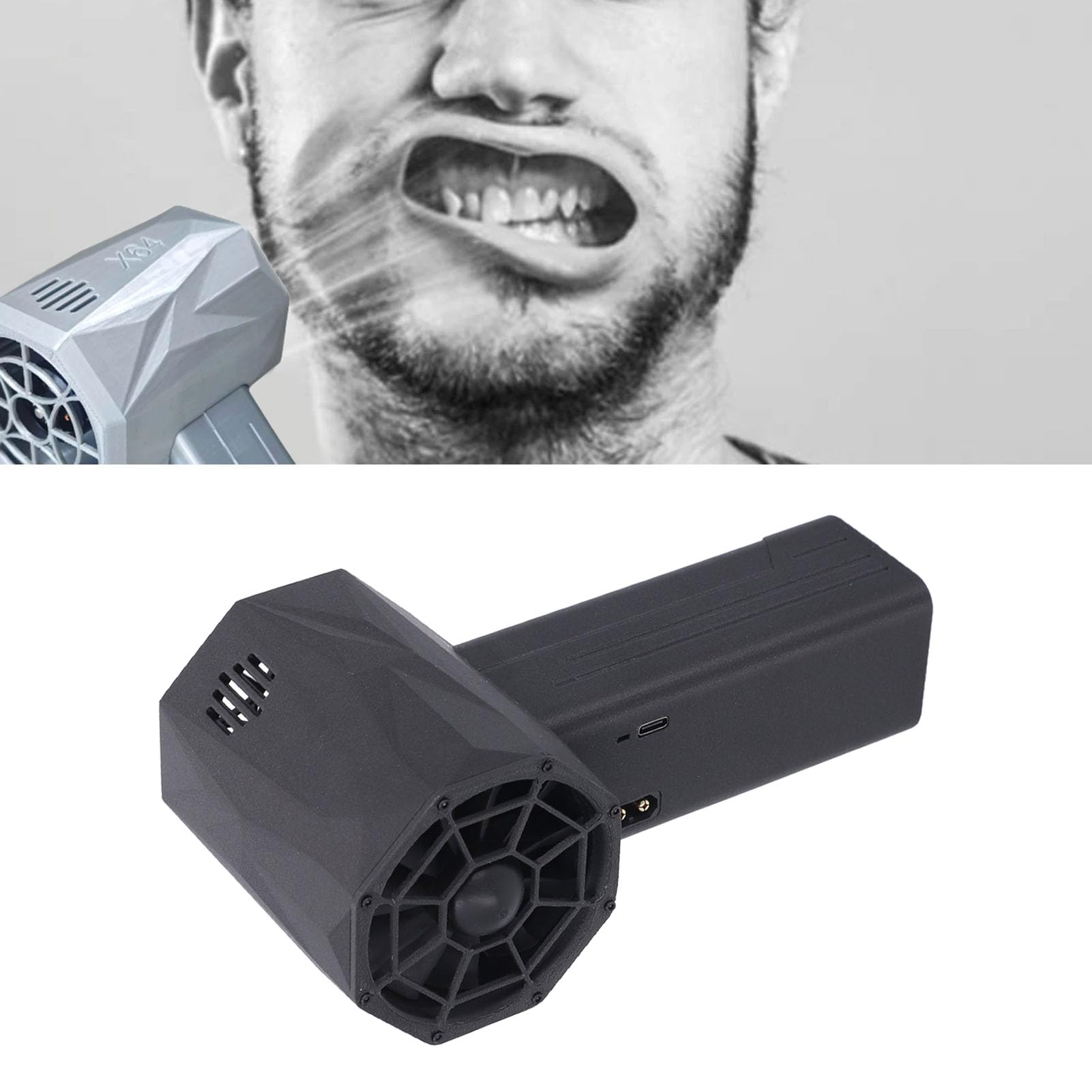 Dmuchawa strumieniowa X64 Pro 64 mm bezszczotkowy silnik turbowentylatorowy z kompozytowym materiałem z włókna węglowego, czarna, do usuwania pyłu przemysłowego, prędkość wiatru (Czarny)