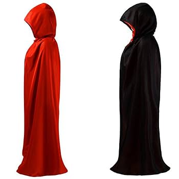 Hooded crush velvet Black and redロングマント Hooded crush velvet Black and redロングマント