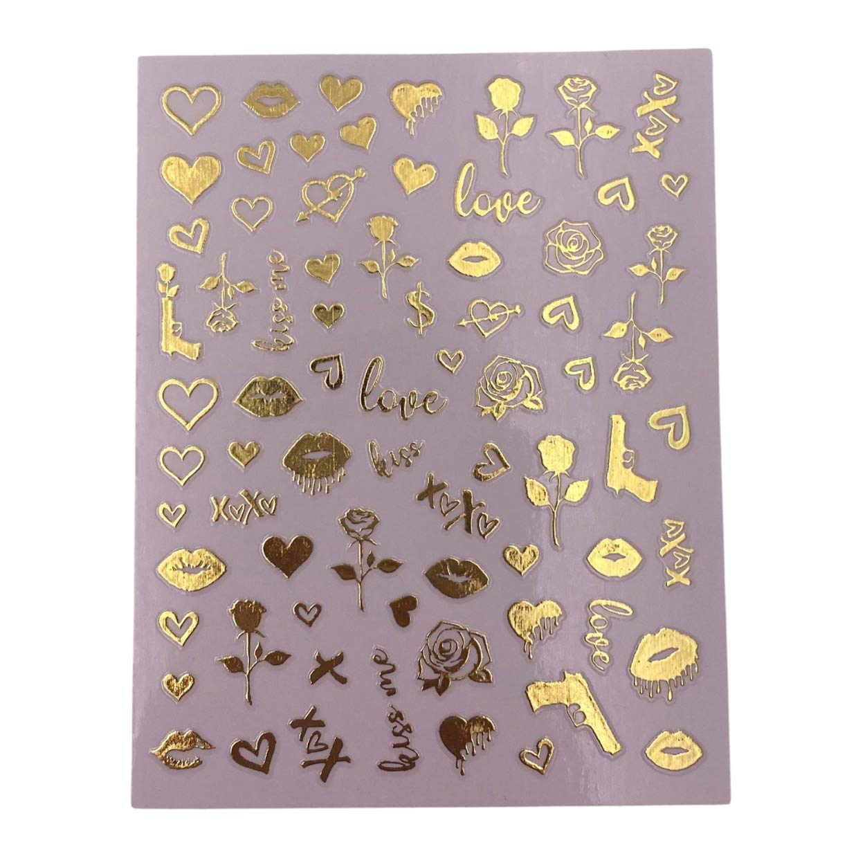 Impressed Authentic 5 Sheets Luxury Nail Art Stickers 500+ Gold Customized Nail Decals for Fake Nail Design and Salon Nails Accessories : Beauty & Personal Care