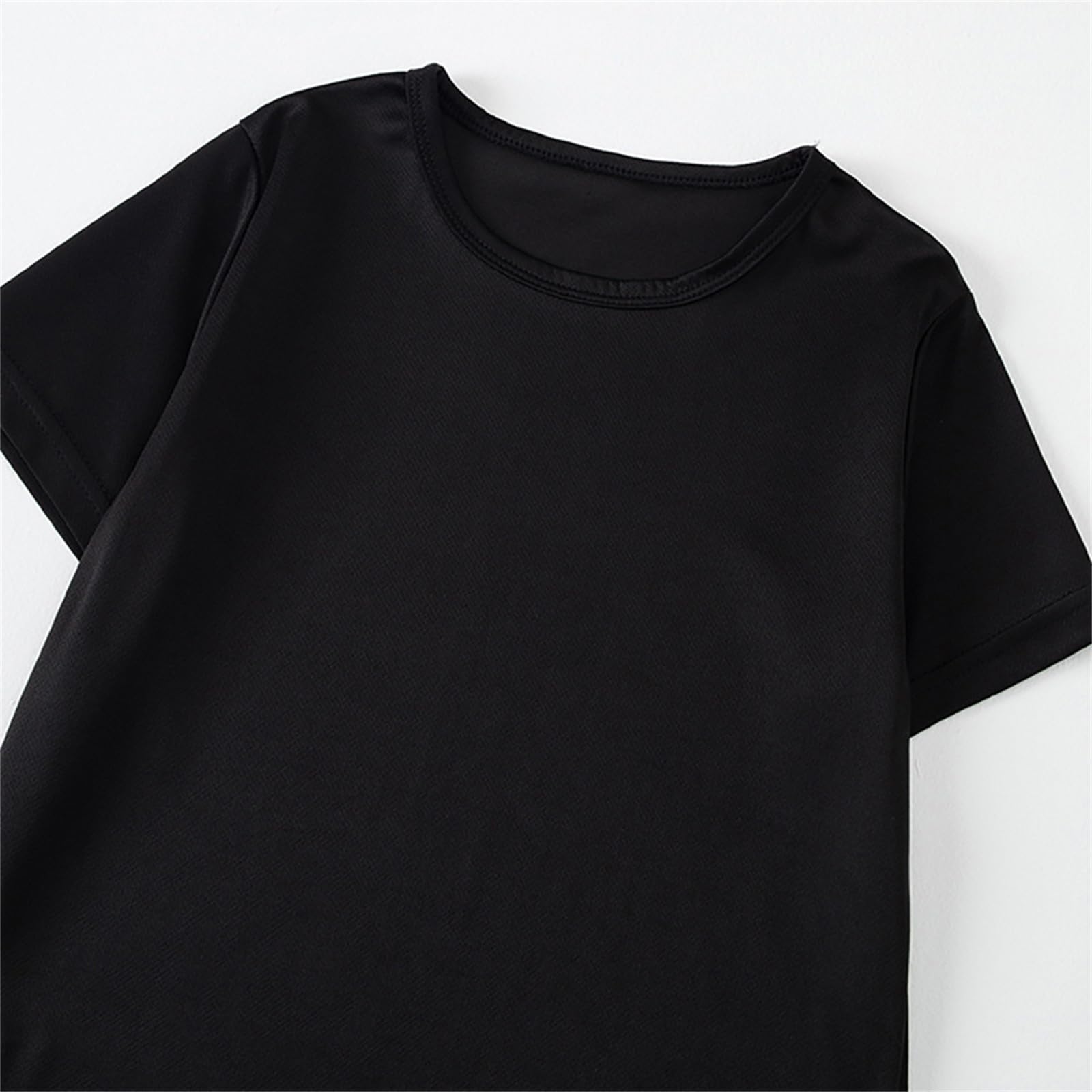 Boys Girls 4 Pack Athletic T Shirts Kids Short Sleeve Striped Mesh Shirt Summer Crewneck Outdoor Graphic Top 4-13 Years — view 7