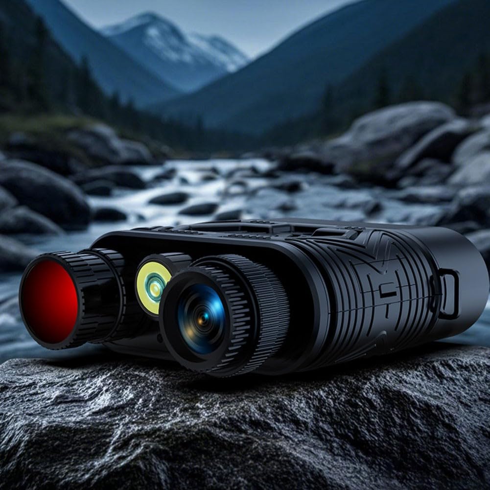 Prismáticos de visión nocturna, prismáticos digitales 4K, pantalla de 3 pulgadas, batería de 5000 mAh, visión amplia de 120° para caza de vida silvestre, camping