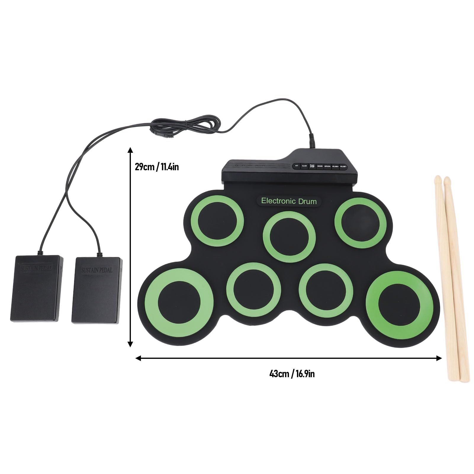 Batteria elettronica con qualità sonora realistica per batteristi professionisti e principianti, vari stili musicali per sviluppare il ritmo, regalo ideale per bambini e adulti,