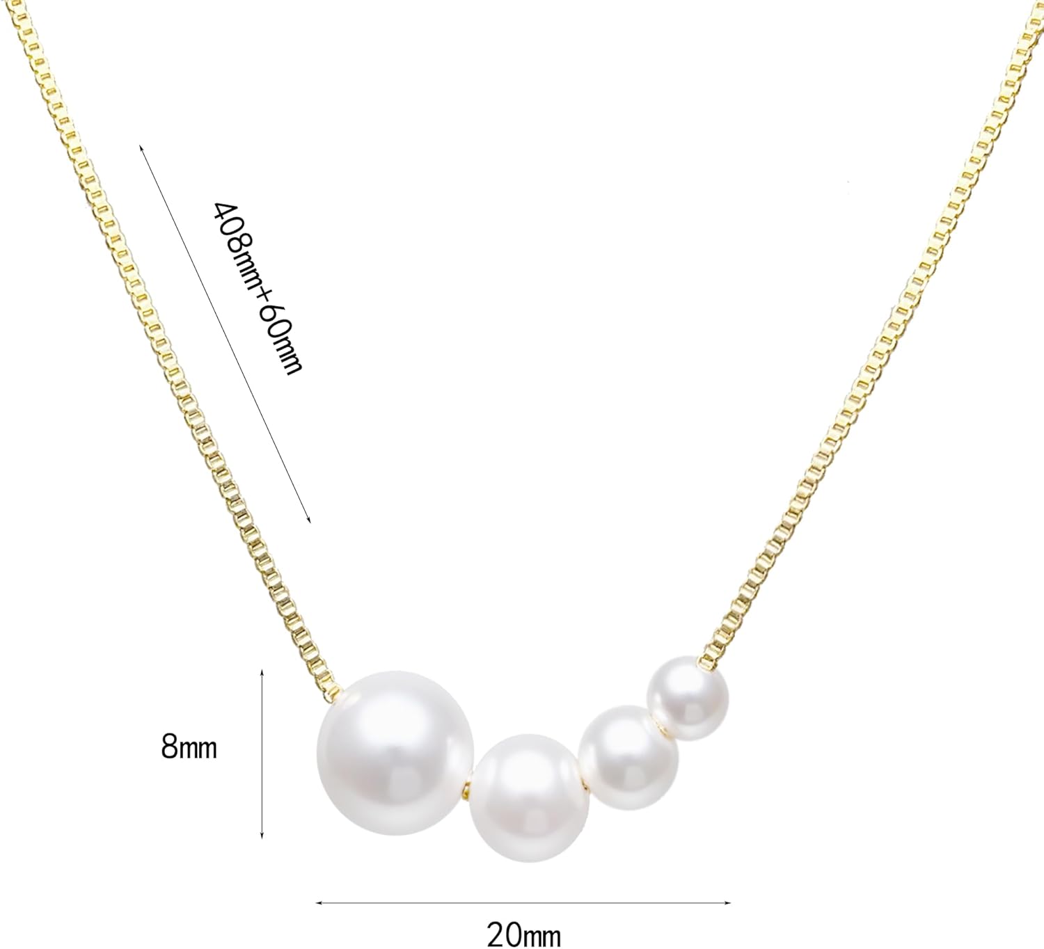 Gold Pearl necklace for women, Dainty pearl necklace 14K Gold Plated Wedding Jewelry Trendy Birthday Gifts - Image 2